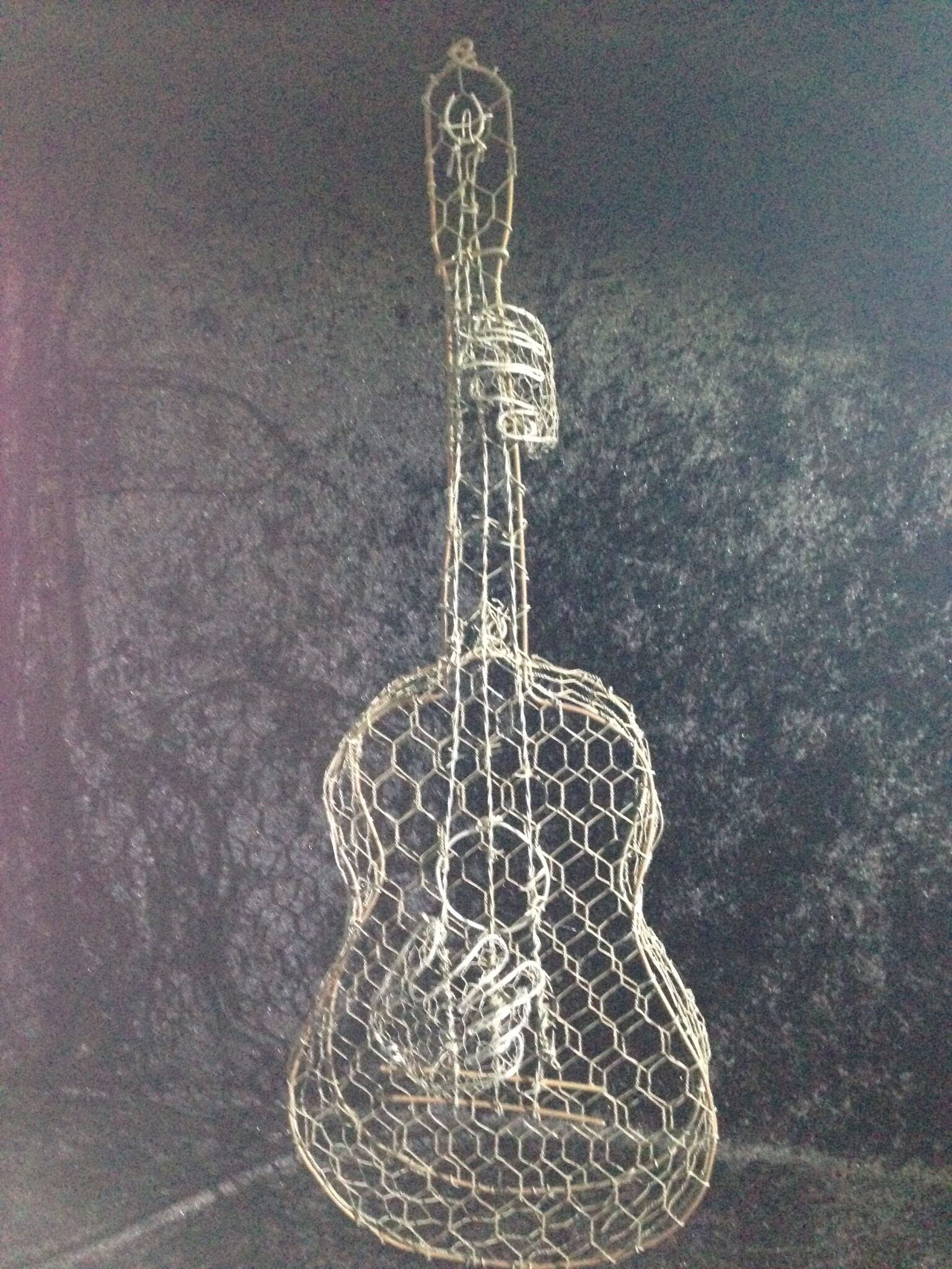 The Tin Mans Guitar Recycled Barbed Wire Sculpture Livewiresculptures